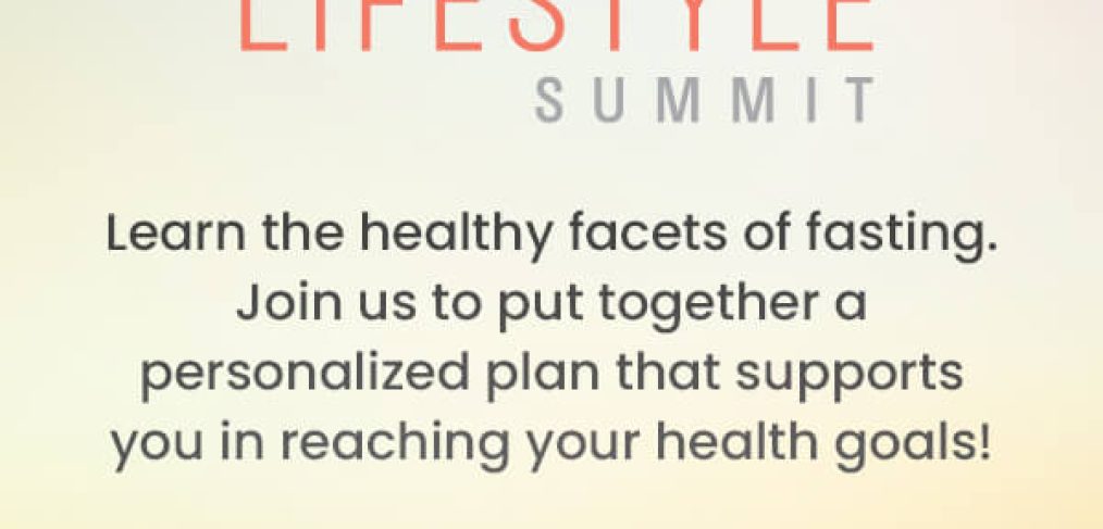 Poster for The Fasting Lifestyle Summit. Free & Online March 20-26, 2023