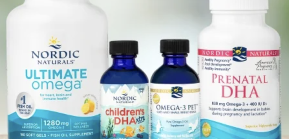 Different Nordic Naturals products - Ultimate Omega, Children's DHA, Omega-3 PET, Prenatal DHA