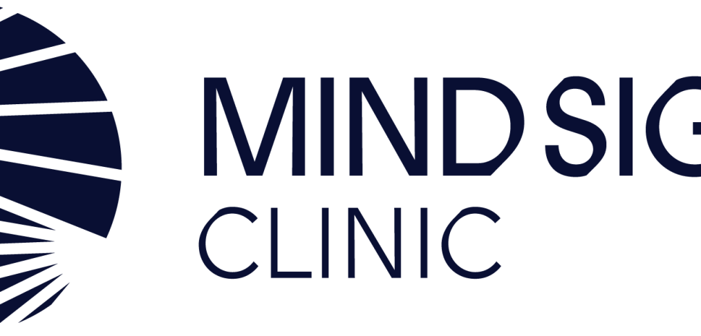 Mindsight Clinic Logo, on the left side is a sphere with ray cuts